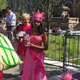 Code Pink “beauty queen” at Public Square Protest